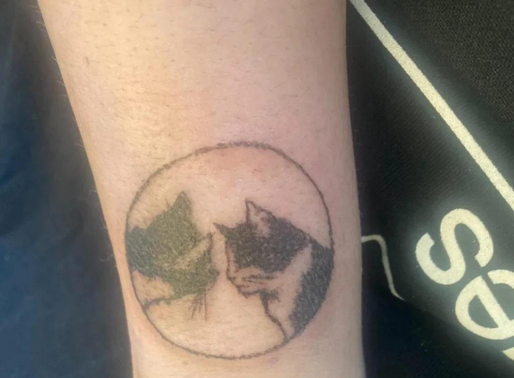black and green tattoo before laser skin treatment