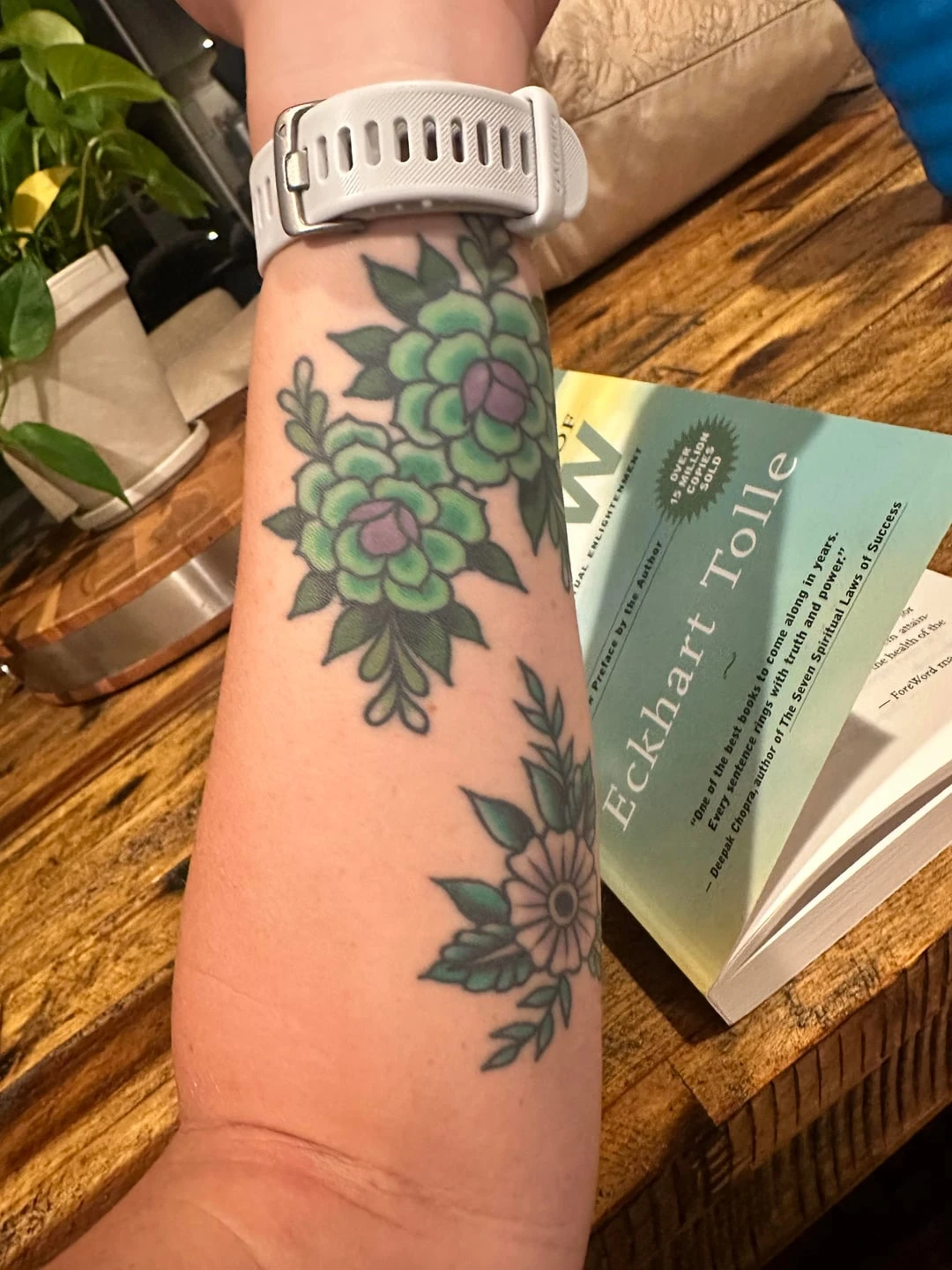 green and blue tattoo before laser removal