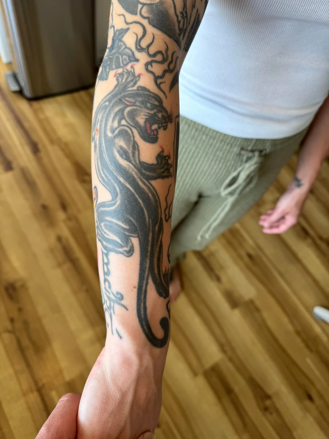 black tattoo after 2 sessions