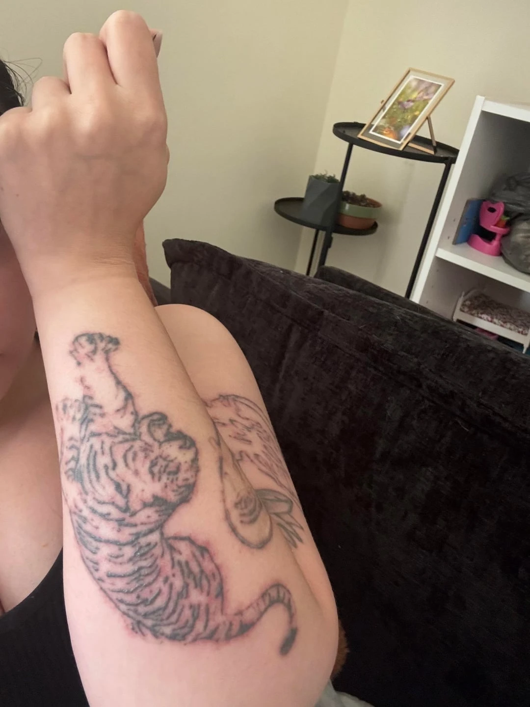 black tattoo after 8 sessions