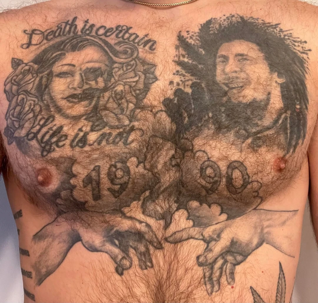 black tattoo before laser removal