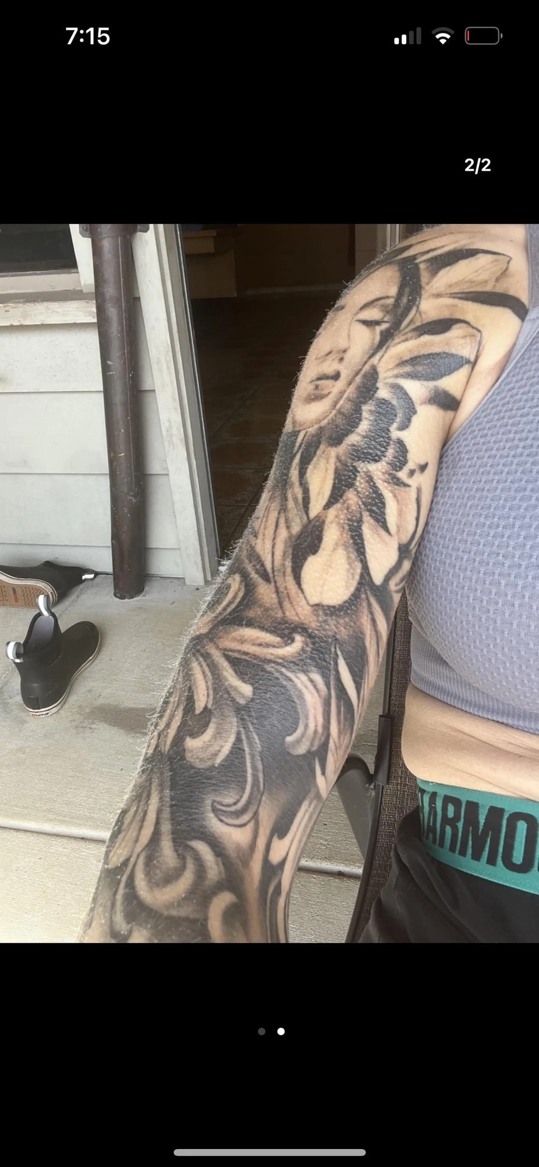 brown and white tattoo after 6 sessions